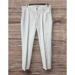7 For All Mankind Slim Illusion Luxe White Straight Leg Jeans Size 31